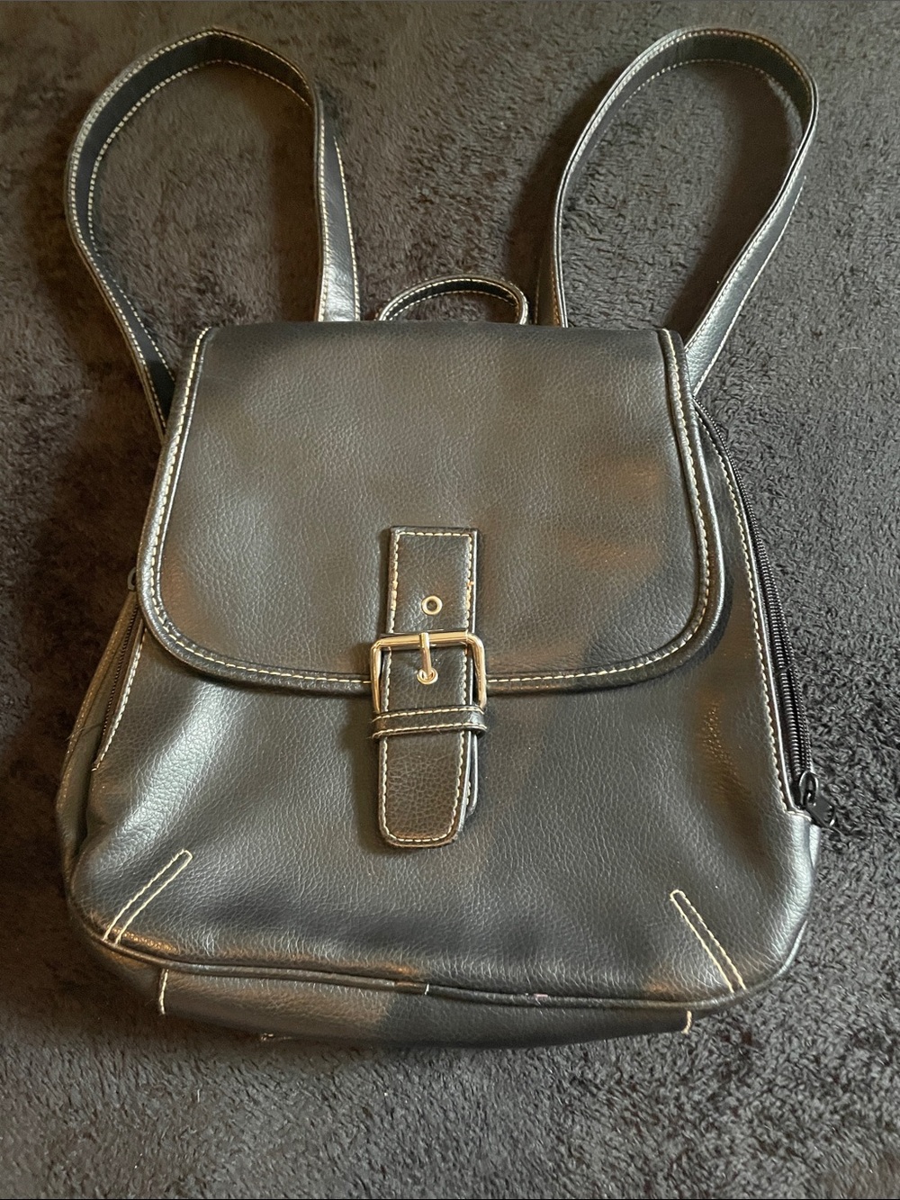 Black backpack purse